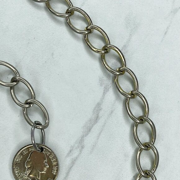 Silver Tone George Washington Coin Belly Body Chain Link Belt Size XS Small S - Picture 7 of 12